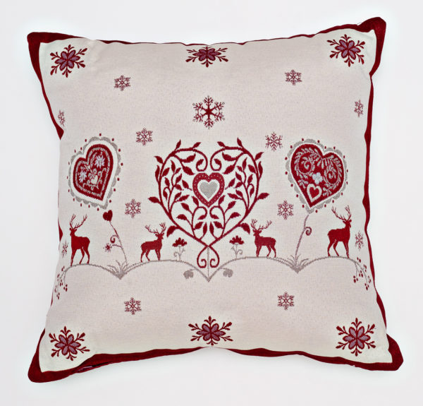 poduszka-ozdobna-wlochy-Fassa-czerwona-dwustronna włoska poduszka ozdobna dwustronna